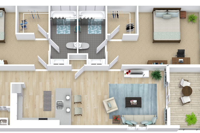Floor Plan of 2 Bedroom at Arch - The Arch