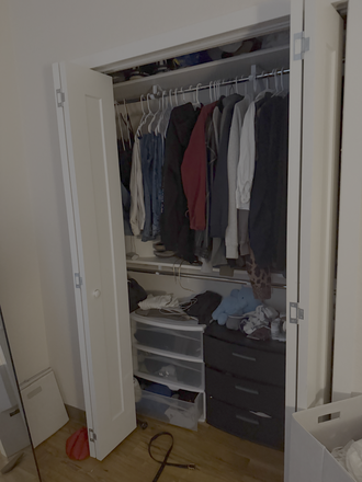 Spacious closet, lots of room for drawers and a lot of room for you to hang clothes - The Block Apartments