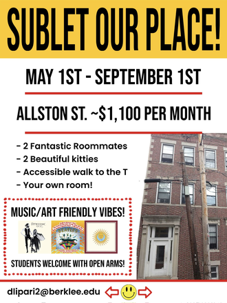 Building on the right of the flyer. - Allston St. Apartment close to T
