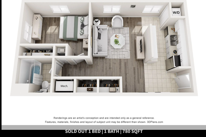 Private 1B/1B Apartment, In unit washer/dryer - Fairway Apartments