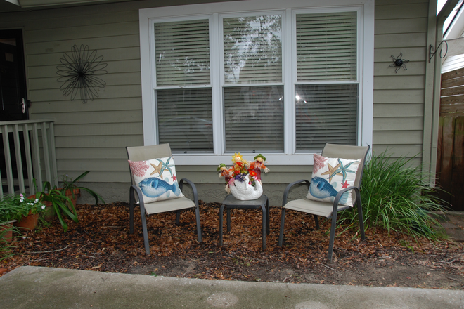 Outside front of house sitting area - Shawomet House