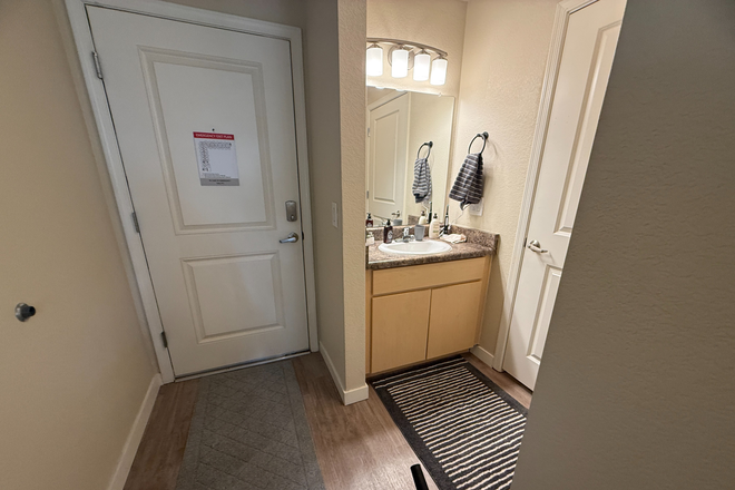 Private Bathroom sink - The Suites -Private One Bedroom-1 Bath (bath shared with 1 person)  On Campus at The Suites Apartments