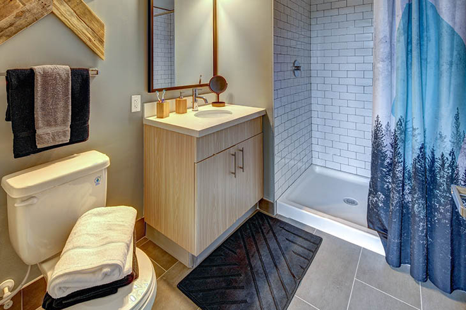 Sample Campus Edge Bathroom - Lease Transfer 8/2026 - 7/2027 at Campus Edge: 1 Deluxe Bedroom/Attached Bathroom in a 2B/2B Apartments