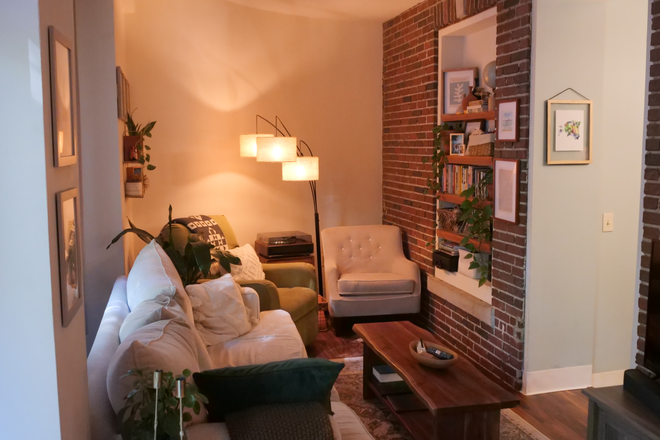 Living Room - Charming Jamaica Plain Retreat: Spacious, Pet-Friendly Home with Private Patio Near Forest Hills