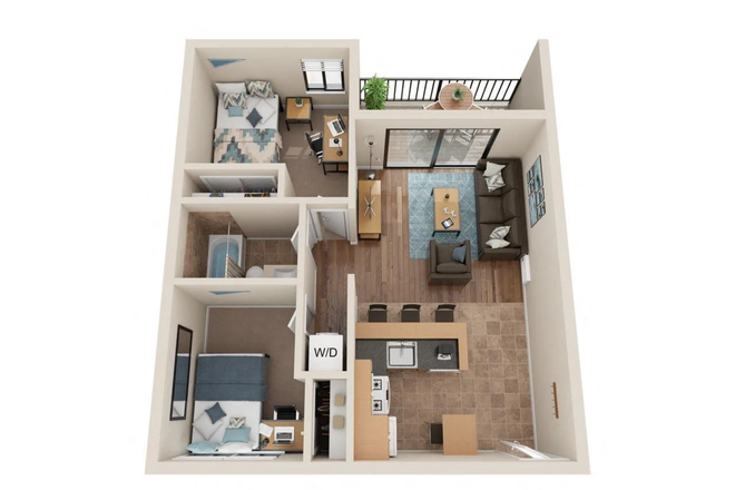 3rd floor, 2 bedroom 1 bath - Buffalo Canyon Apartments