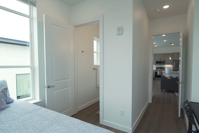 Bedroom toward entrance - Sublet Deal: The Nest on Sunset Individual Bed/Bath Apartments