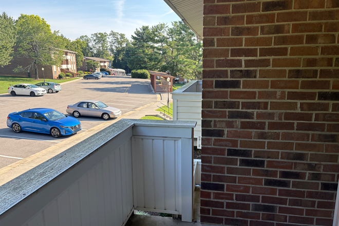 Balcony View (mailbox and bus stop) - Windsor Hills Renovated 1 Bedroom Apartment