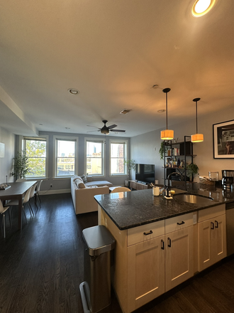 Living Room and Kitchen - Summer Sublet -- Two Bedroom Apartment Close to Roxbury Crossing with Rooftop Deck
