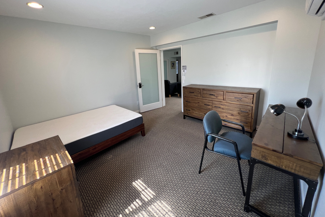 Large room with full size bed, nightstand, desk, chair and dresser. - Private room with Female roommates Apartments