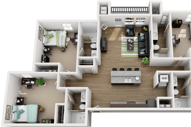 Room Location - The Rocks, Student Living Apartment Complex