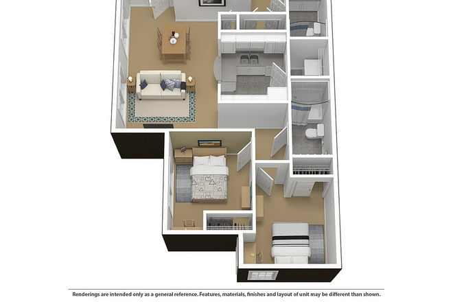 Unit Floor Plan - The Courtyards at University of Maryland Apartments