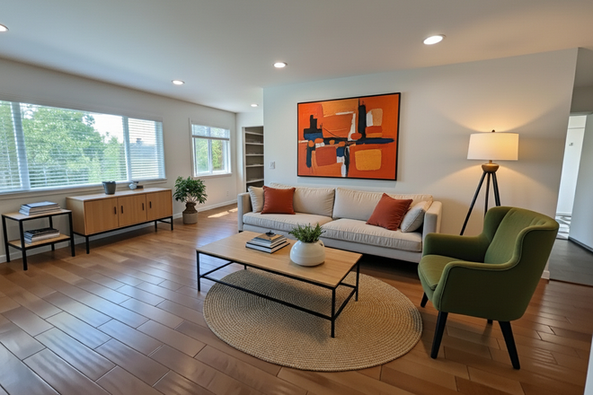 Living Room with wood floors - Spacious and  Light Filled, Wood Floors, One Mile to UC