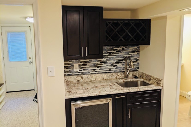 Kitchenette - Basement studio with Den off of the 70 and 79 Bus. Private entrance. UTILITIES AND WIFI INCLUDED