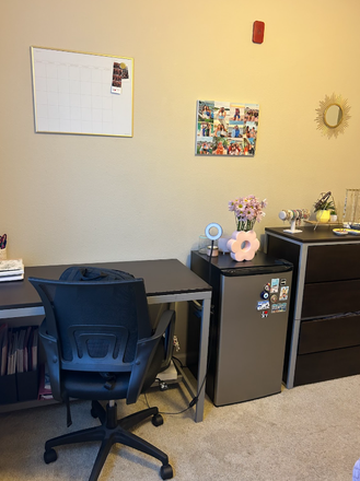 Desk, chair, mini fridge - Lark Chapel Hill Apartments
