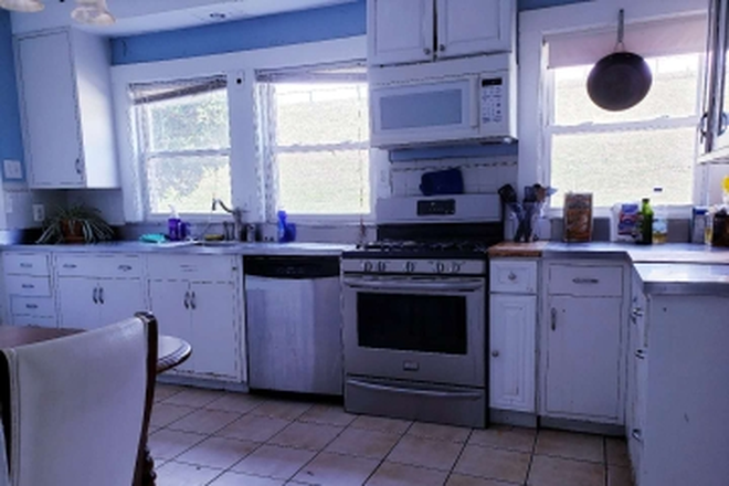 Big kitchen has tons of cabinets and vent-out microwave - 0.2Mile to BC Main Campus & BC Shuttle to Law School, Available Now, Incl Heat & HWi Apartments