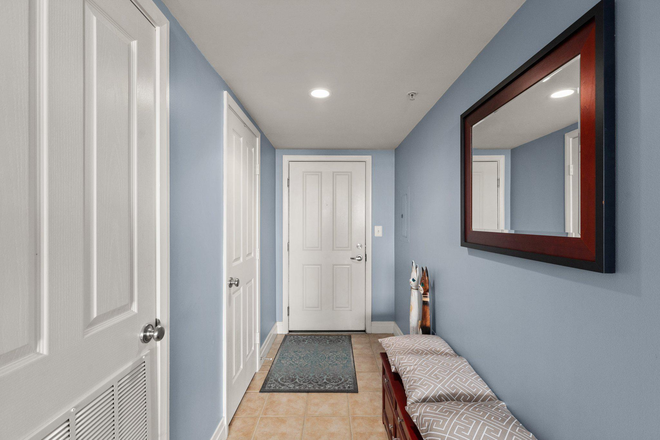 Entry area inside condo - Academic Atmosphere: Study-Friendly Furnished Condo from Mom of Harvard, Yale, UChicago Grads