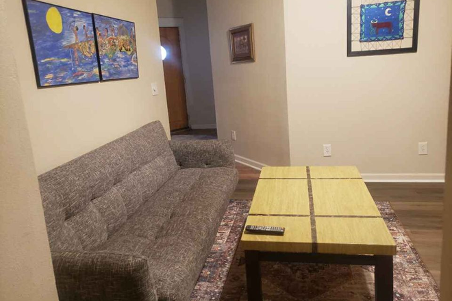 Sofa and coffee table - Off-Campus Shared Apt Room Rental with all utilities! $50 off for first 3 months ($675)