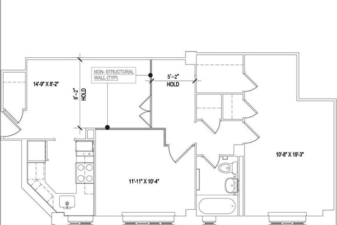 The 11x11x10.4 is the bedroom and the is the area that can be used as an office space. - Room in Stuytown Apartments