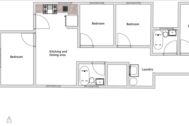 Apartment layout - Apartment for rent. 5-minute walk to the UIC East Campus Main Library