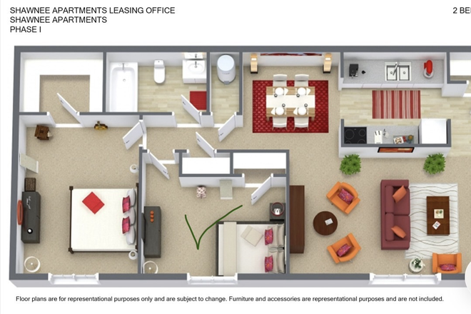 The bedroom to be rented - Shawnee Apartments