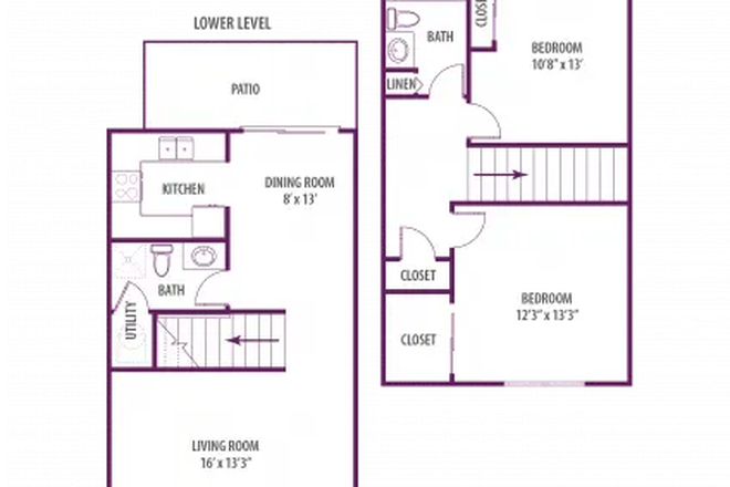 Floor plan of apartment (Floor plan name: Joyner) - The Distrct at Tar River
