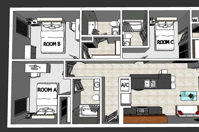 Room A - Apartment For Sublease for Spring Term (Sublet / Shared Housing) College Town