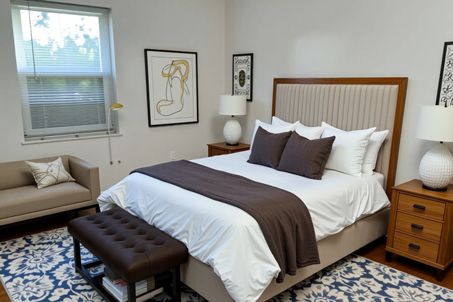 bedroom 1 - Bright and thoughtfully updated, 2BR : in-unit wash + Parking Condo
