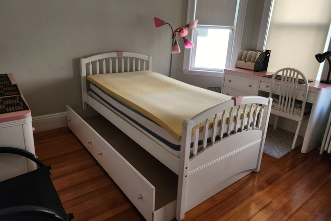 Bedroom w trundle storage - FRNSHD BDRM- 2 bed, 1 bath ,  $1300/mo.  6 min walk to BC SHUTTLE, MBTA trains to Boston/Simmons U