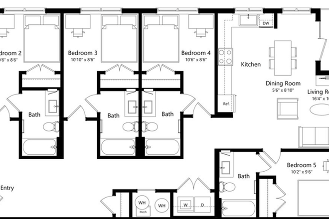 2D Floor Plan - Theory Gainesville Apartments