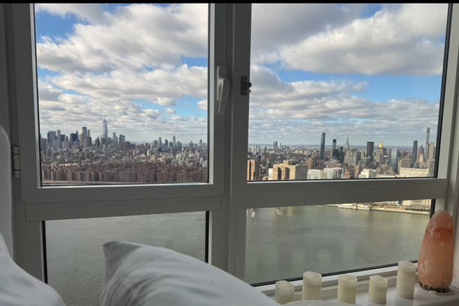 View from master bedroom with bathroom in it! - 3 bedroom 2 bath Skyline Views 55th floor apt
