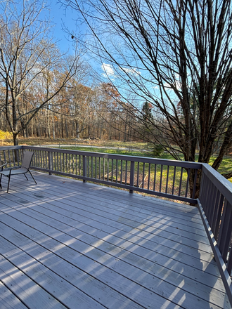 Deck at main entrance. - Charming Furnished Apartment on Quiet Country Estate