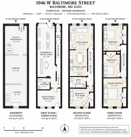 Floorplan - Spacious 4BR / 3.5BA Home for Rent – Minutes to Downtown Baltimore & University of Maryland BioPark.