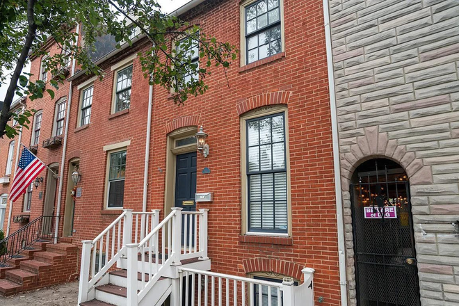 Front of home on quiet street - Historic Hideaway- View ( Townhome Unit 1); close to JHUM campus.