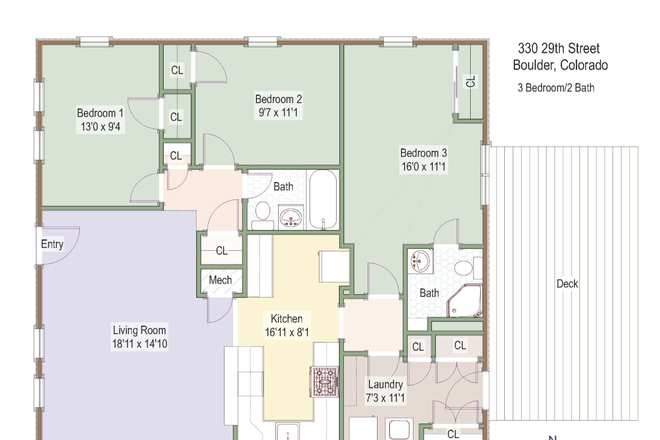 Bedroom 3 is for lease - 330 26th Street House