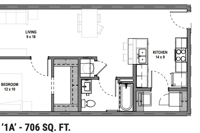 Floorplan for unit 502(1A) - Weida Apartments Unit 502(1A)