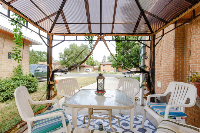 Inside gazebo - Duplex Basement Apartment w/ own entrance and ALL UTILITIES INCLUDED AND Free Parking