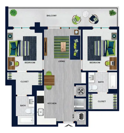 This is floor plan for the B1 unit. - The Mix Student Residences Apartments