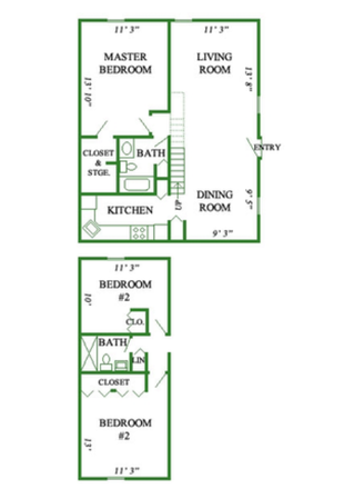 Floor Plan - Living Room at Puffton Village Apartments