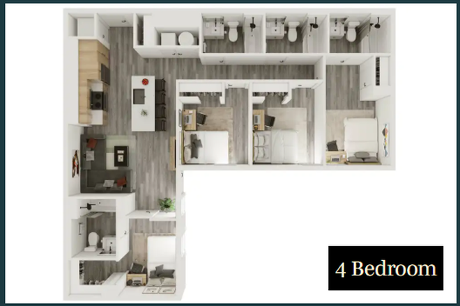 Left-most room. - Verve - West Lafayette Apartments