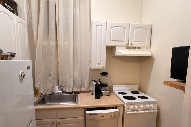 Kitchen - $2350 | March (Flexible) | Furnished Studio – Lease Takeover – Central Cambridge Apartments