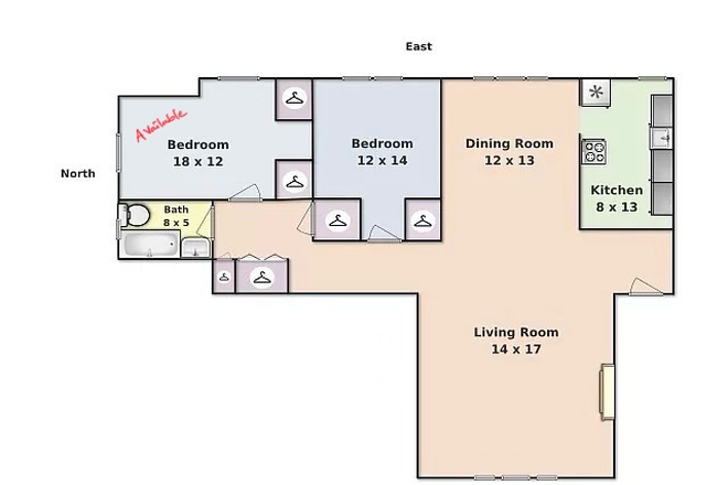 Floorplan - Private Bedroom in 2B1B – Sublease Near JHU Homewood Northgate