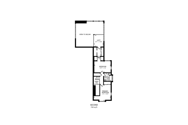 Upper level floorplan - Campus Bus Stop on the Front Lawn of Historic Mid-Century Modern Home