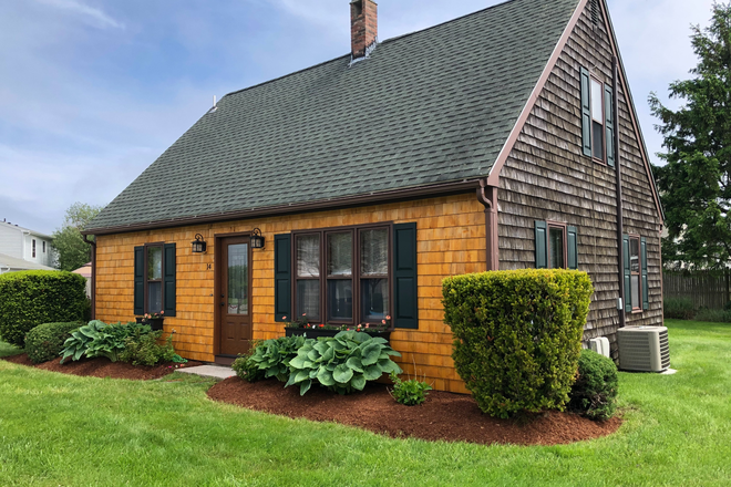 outside street view/front of house, central A/C unit - EASTWARD LOOK, Narragansett-NOW TAKING APPLICATIONS FOR 2026-2027 ACADEMIC YR. House