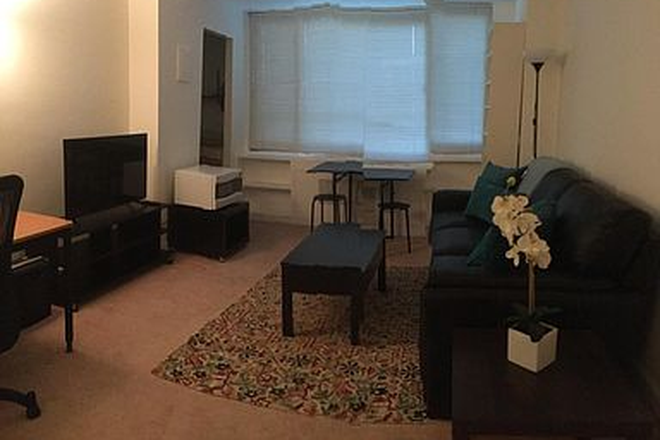 Living Area III - River Place East Furnished Studio Available May 2026 Apartments