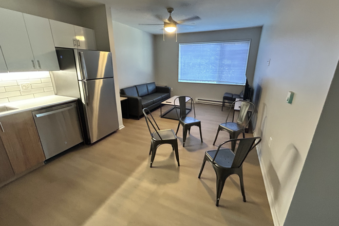 Living Room/Kitchen - Skybox Apartments