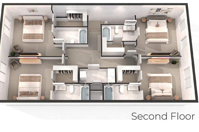 Second Floor Layout - The Urban, 2940 Huffman Way