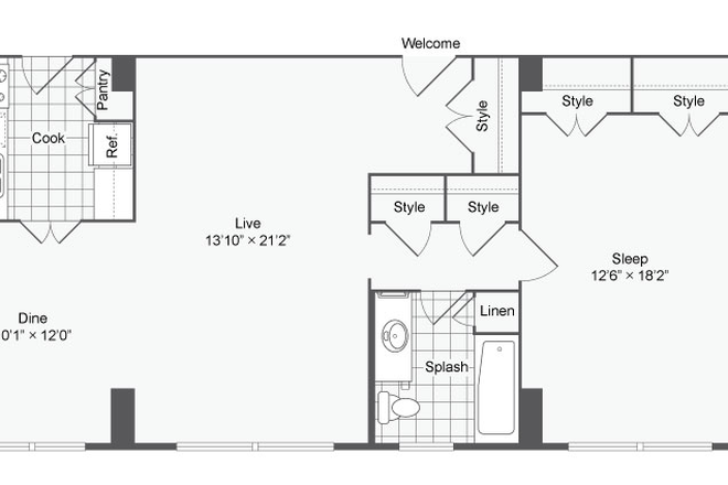 Floorplan - Social North Charles Apartments