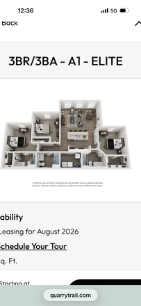 Apartment floorplan - Quarry Trails Apartment