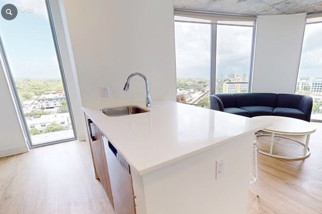 Living Room, Countertop, and view from Apartment - VOX Miami
