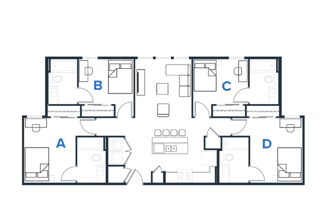 Boulder A floor plan but only A and D are open rooms apart of 2bd deal - Aspen Heights Apartments